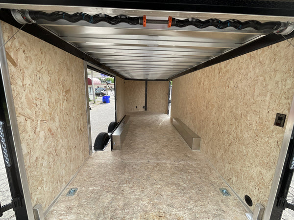 Enclosed Car Hauler Trailer 8.5'x20' V-Nose Blackout Ramp Durabull Aluminum 9990 GVWR Elite Escape Door DuraBull Trailers