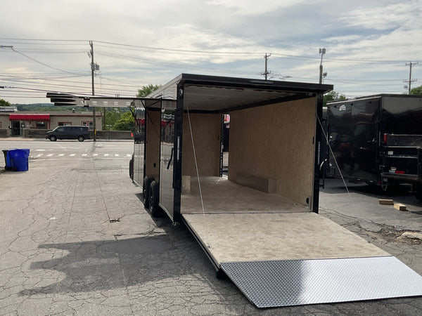 Enclosed Car Hauler Trailer 8.5'x20' V-Nose Blackout Ramp Durabull Aluminum 9990 GVWR Elite Escape Door DuraBull Trailers