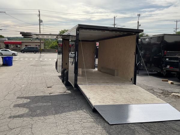 Enclosed Car Hauler Trailer 8.5'x20' V-Nose Blackout Ramp Durabull Aluminum 9990 GVWR Elite Escape Door DuraBull Trailers