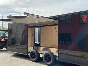 Enclosed Car Hauler Trailer 8.5'x20' V-Nose Blackout Ramp Durabull Aluminum 9990 GVWR Elite Escape Door DuraBull Trailers