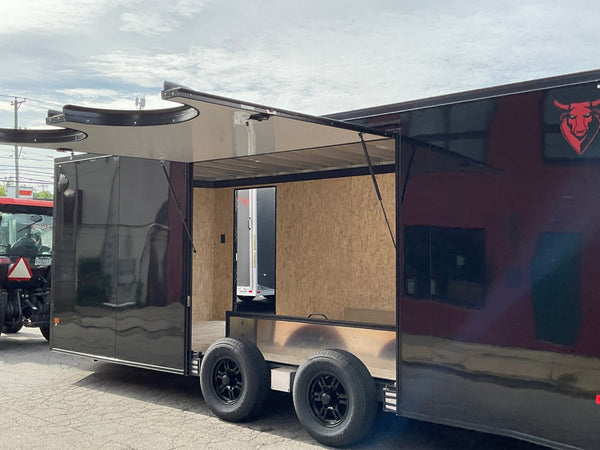 Enclosed Car Hauler Trailer 8.5'x20' V-Nose Blackout Ramp Durabull Aluminum 9990 GVWR Elite Escape Door DuraBull Trailers