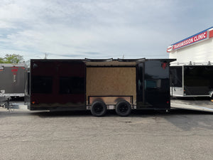 Enclosed Car Hauler Trailer 8.5'x20' V-Nose Blackout Ramp Durabull Aluminum 9990 GVWR Elite Escape Door DuraBull Trailers