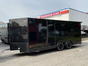 Enclosed Car Hauler Trailer 8.5'x20' V-Nose Blackout Ramp Durabull Aluminum 9990 GVWR Elite Escape Door DuraBull Trailers