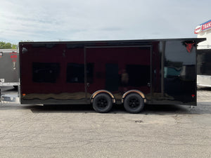 Enclosed Car Hauler Trailer 8.5'x20' V-Nose Blackout Ramp Durabull Aluminum 9990 GVWR Elite Escape Door DuraBull Trailers