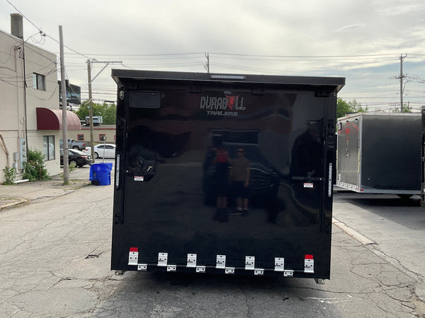Enclosed Car Hauler Trailer 8.5'x20' V-Nose Blackout Ramp Durabull Aluminum 9990 GVWR Elite Escape Door DuraBull Trailers
