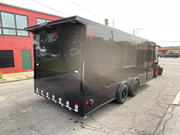 Enclosed Car Hauler Trailer 8.5'x20' V-Nose Blackout Ramp Durabull Aluminum 9990 GVWR Elite Escape Door DuraBull Trailers