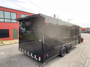 Enclosed Car Hauler Trailer 8.5'x20' V-Nose Blackout Ramp Durabull Aluminum 9990 GVWR Elite Escape Door DuraBull Trailers