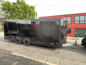 Enclosed Car Hauler Trailer 8.5'x20' V-Nose Blackout Ramp Durabull Aluminum 9990 GVWR Elite Escape Door DuraBull Trailers