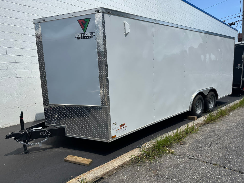 Panther Cargo 8.5’x20′ Enclosed Car Trailer 7k Ramp Door White