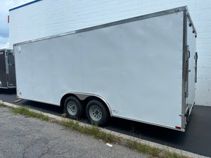 Panther Cargo Enclosed Car Trailer 8.5'x20' 7k Ramp Door White Panther Cargo Trailers