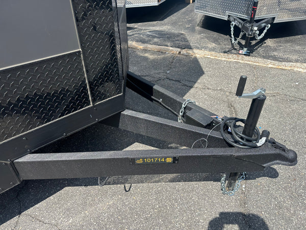 Enclosed Car Hauler Trailer 8.5'x24'+2'V Charcoal BLACK OUT