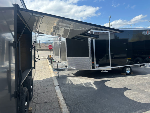 Enclosed Car Hauler Trailer 8.5'x24'+2'V Charcoal BLACK OUT
