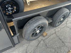Enclosed Car Hauler Trailer 8.5'x24'+2'V Charcoal BLACK OUT