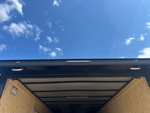 Enclosed Car Hauler Trailer 8.5'x24'+2'V Charcoal BLACK OUT