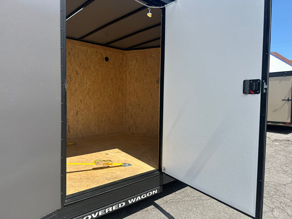 Enclosed Car Hauler Trailer 8.5'x24'+2'V Charcoal BLACK OUT
