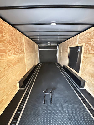 Panther Cargo Trailers  Car Trailer 8.5'x28' 10k Car Hauler Black Panther Cargo Trailers