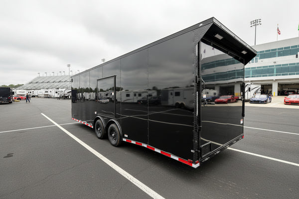 Panther Cargo Trailers  Car Trailer 8.5'x28' 10k Car Hauler Black Panther Cargo Trailers