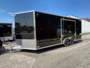 Enclosed Car Hauler Trailer 8.5'x20' V-Nose Black Ramp Xpress Aluminum Xpress Trailers