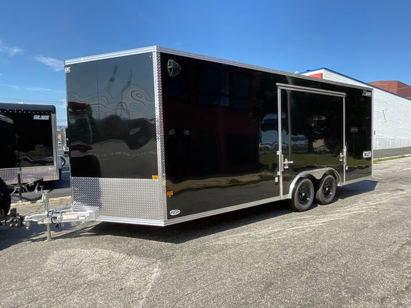 Enclosed Car Hauler Trailer 8.5'x20' V-Nose Black Ramp Xpress Aluminum Xpress Trailers