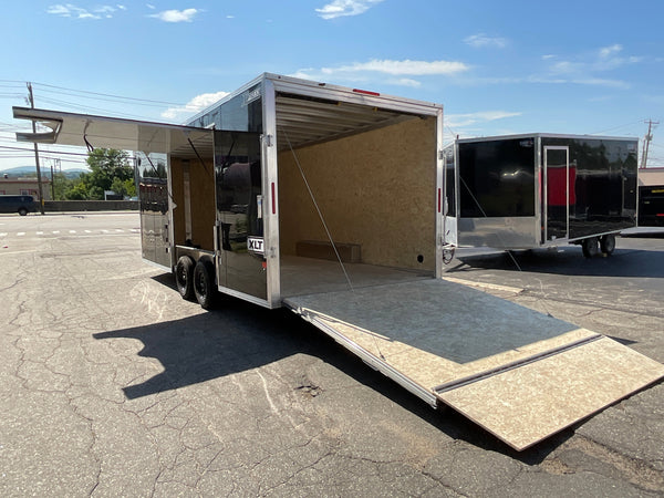 Enclosed Car Hauler Trailer 8.5'x20' V-Nose Black Ramp Xpress Aluminum Xpress Trailers