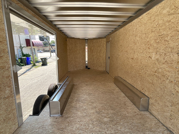 Enclosed Car Hauler Trailer 8.5'x20' V-Nose Black Ramp Xpress Aluminum Xpress Trailers