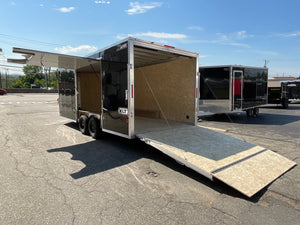 Enclosed Car Hauler Trailer 8.5'x20' V-Nose Black Ramp Xpress Aluminum Xpress Trailers