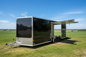 Enclosed Car Hauler Trailer 8.5'x20' V-Nose Black Ramp Xpress Aluminum Xpress Trailers