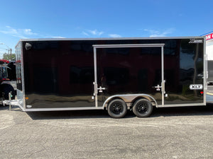 Enclosed Car Hauler Trailer 8.5'x20' V-Nose Black Ramp Xpress Aluminum Xpress Trailers