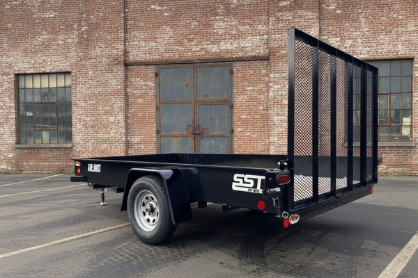 2026 Car Mate Open Utility Trailer 6' X12' Black Solid Sided Car Mate Trailers