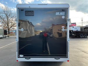 Enclosed Cargo Trailer 7'x16' BLACK RAMP Car Mate Sloped V-Nose 7' Interior Car Mate Trailers