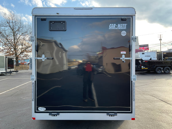 Enclosed Cargo Trailer 7'x16' BLACK RAMP Car Mate Sloped V-Nose 7' Interior Car Mate Trailers