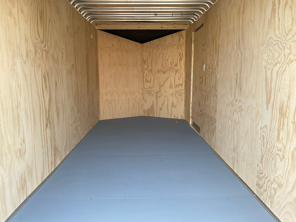 Enclosed Cargo Trailer 7'x16' BLACK RAMP Car Mate Sloped V-Nose 7' Interior Car Mate Trailers