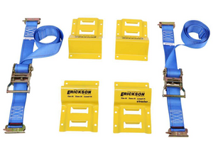 Erickson ATV E Track Tie-Down Kit w/ Ratchet Straps and Wheel Chocks - 1,500 lbs