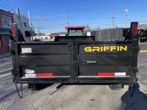 Griffin Dump Trailer 6'x12' BLACK 9990 Gvwr Twin Piston, Ramps
