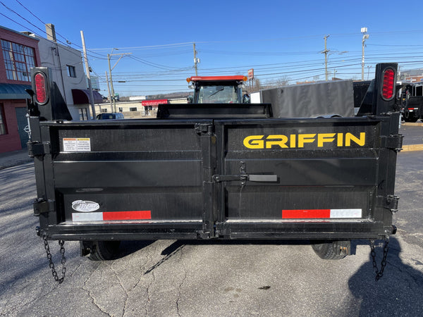 Griffin Dump Trailer 6'x12' BLACK 9990 Gvwr Twin Piston, Ramps