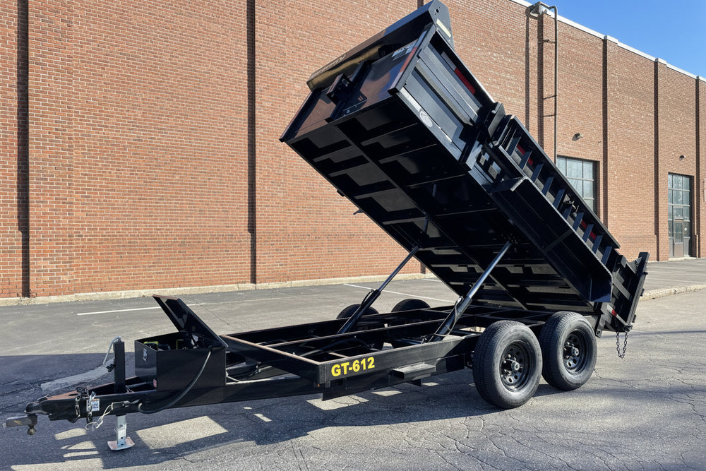 Griffin Dump Trailer 6'x12' BLACK 9990 Gvwr Twin Piston, Ramps Griffin Trailers