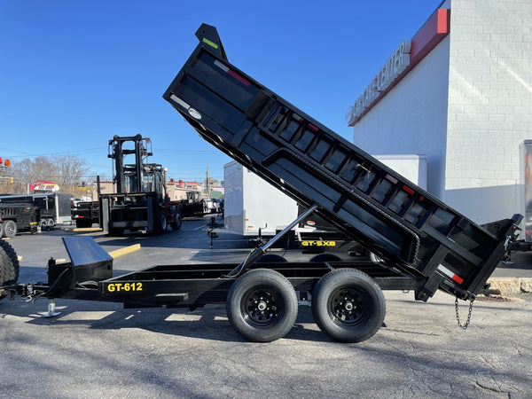 Griffin Dump Trailer 6'x12' BLACK 9990 Gvwr Twin Piston, Ramps