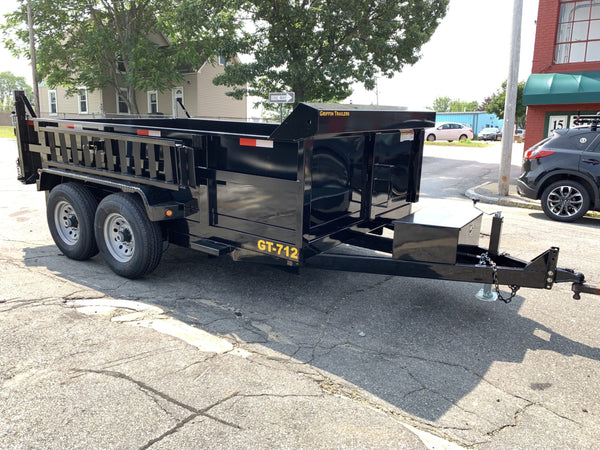 Griffin Dump Trailer 83"x12' Black 12,000 GVWR With Tarp Kit