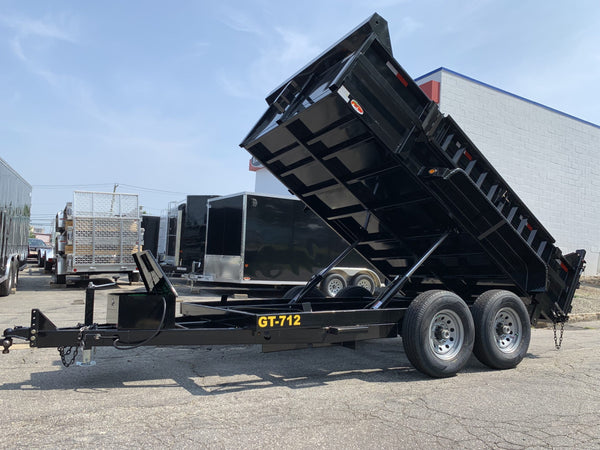 Griffin Dump Trailer 83"x12' Black 12,000 GVWR With Tarp Kit