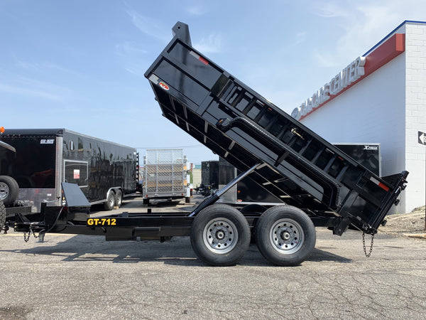 Griffin Dump Trailer 83"x12' Black 12,000 GVWR With Tarp Kit
