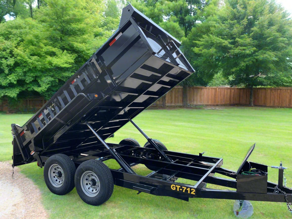 Griffin Dump Trailer 83"x12' Black 12,000 GVWR With Tarp Kit