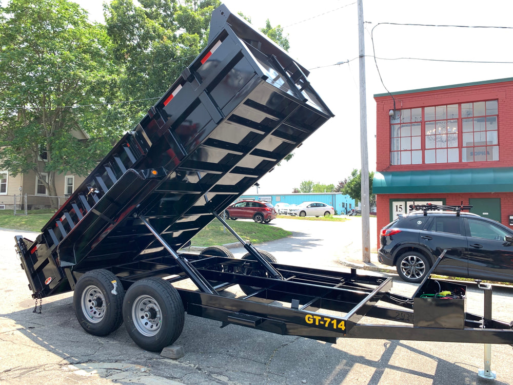 Griffin Dump Trailer 83"x14' Black 14K GVWR with Ramps With Tarp Kit Griffin Trailers