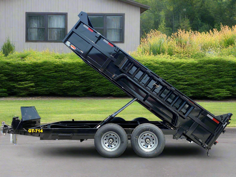 Griffin Dump Trailer 83"x14' Black 14K GVWR with Ramps With Tarp Kit