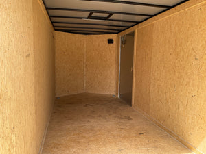 Enclosed Cargo Trailer 7'x14'+2'V Charcoal RAMP Covered Wagon Covered Wagon Trailers