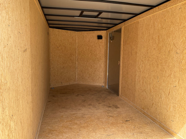 Enclosed Cargo Trailer 7'x14'+2'V Charcoal RAMP Covered Wagon Covered Wagon Trailers