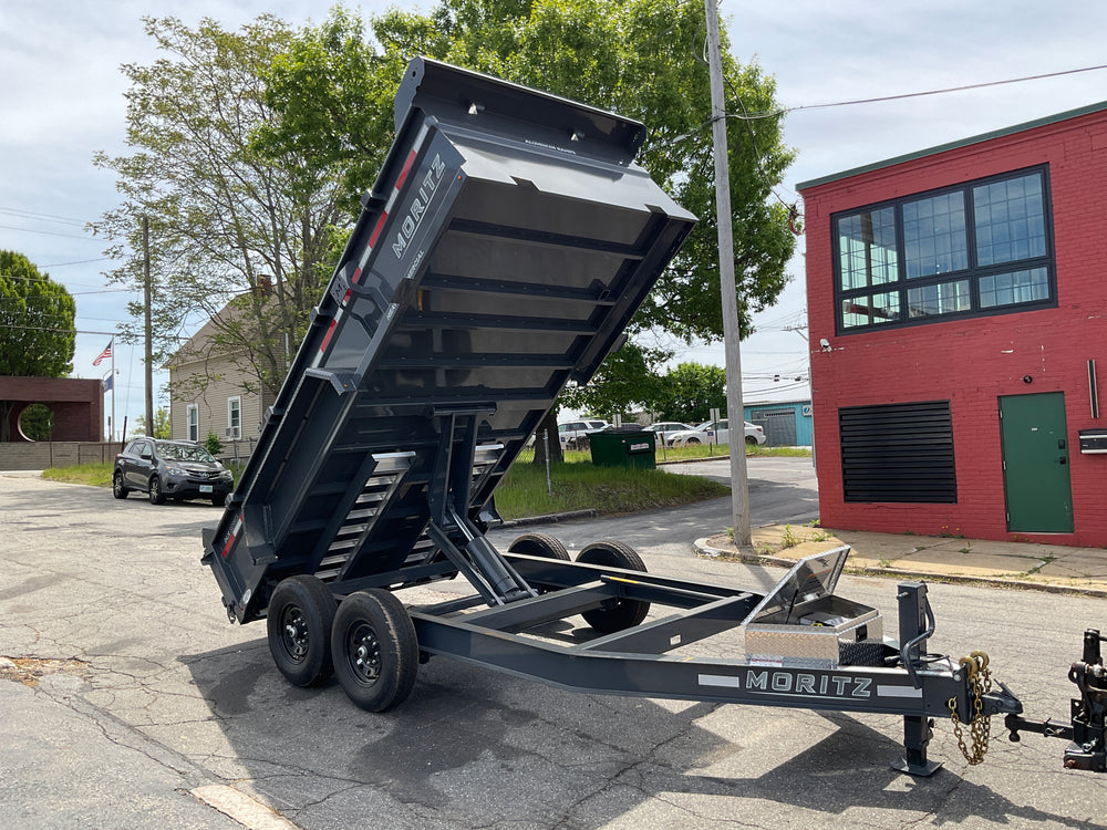Dump Trailer 81.5"x14' Charcoal Moritz - Scissors Hoist - Ramps - 14k GVWR