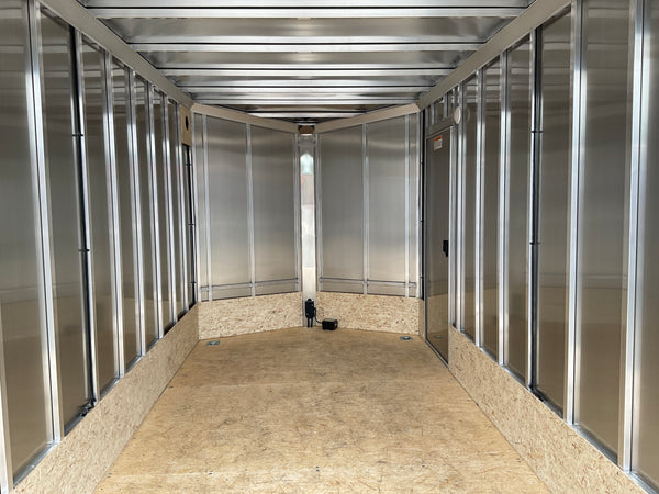 Enclosed Aluminum Cargo Trailer 7’x14′ Blue RAMP Alcom Xpress XLT Series