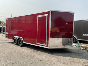 Enclosed Car Hauler Trailer 8.5'x20' V-Nose Brandi-Wine Ramp High Country Aluminum High Country Trailers