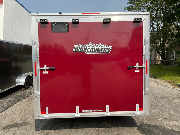 Enclosed Car Hauler Trailer 8.5'x20' V-Nose Brandi-Wine Ramp High Country Aluminum High Country Trailers