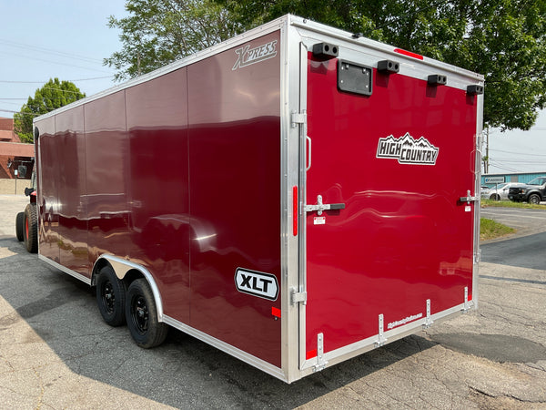 Enclosed Car Hauler Trailer 8.5'x20' V-Nose Brandi-Wine Ramp High Country Aluminum High Country Trailers